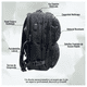 thumbnail image 4 of Mochila Escolar Reforzada Negra / Azul Gran Capacidad y Multibolsillos Incluye Puerto USB - Cable, 4 of 6