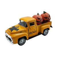 Magideal - Halloween Truck Modelo Camión Calabaza Decoración De Mesa Camión Vintage Miniatura Aleación Resistente Adecuado Para Fiestas Temáticas Decoración De H Naranja