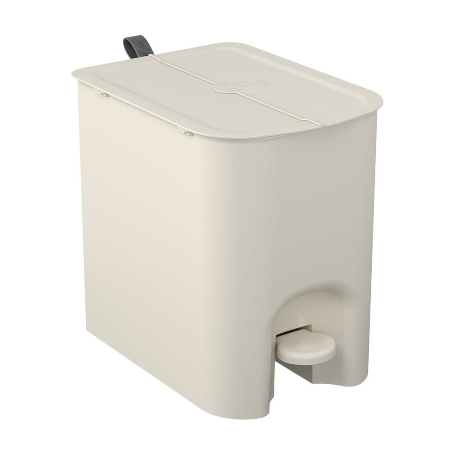 Coza - Basurero Mariposa Con Pedal 12l Gris Claro Con Asa Gris