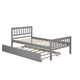 thumbnail image 3 of Twin Bed with Trundle, Platform Bed Frame with Headboard and Footboard, for Bedroom Small Living Space,No Box Spring Needed,Grey, 3 of 3