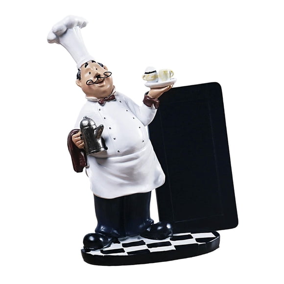 Bonita estatua de chef, decoración para tablero de mensajes, figura coleccionable, adorno de bienvenida de chef para mostrador, cocina, mesa, bar,