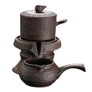 Bothyi - Zisha Kung Fu Tetera De Porcelana Juego De Tetera Hecha A Mano Para Hotel Picnic Cumpleaños Estilo A