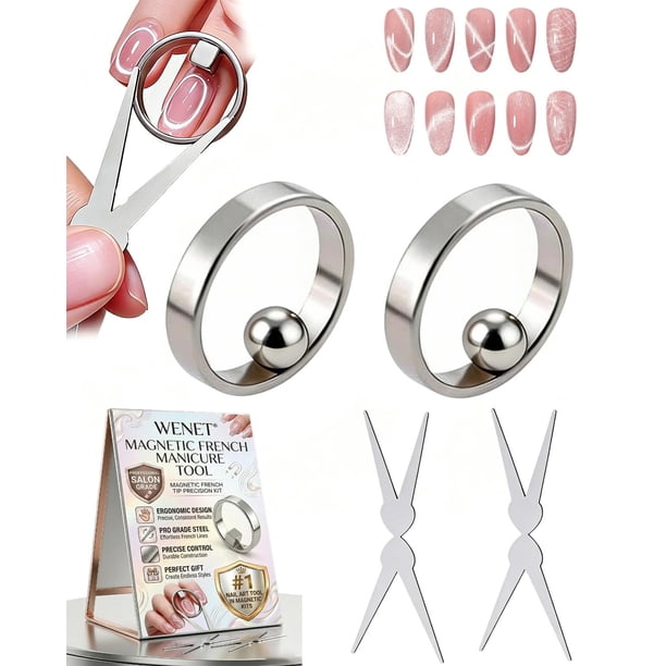 Imán anillo uñas forma anillo ojo gato fuerte Y anillos herramienta bricolaje arte uñas