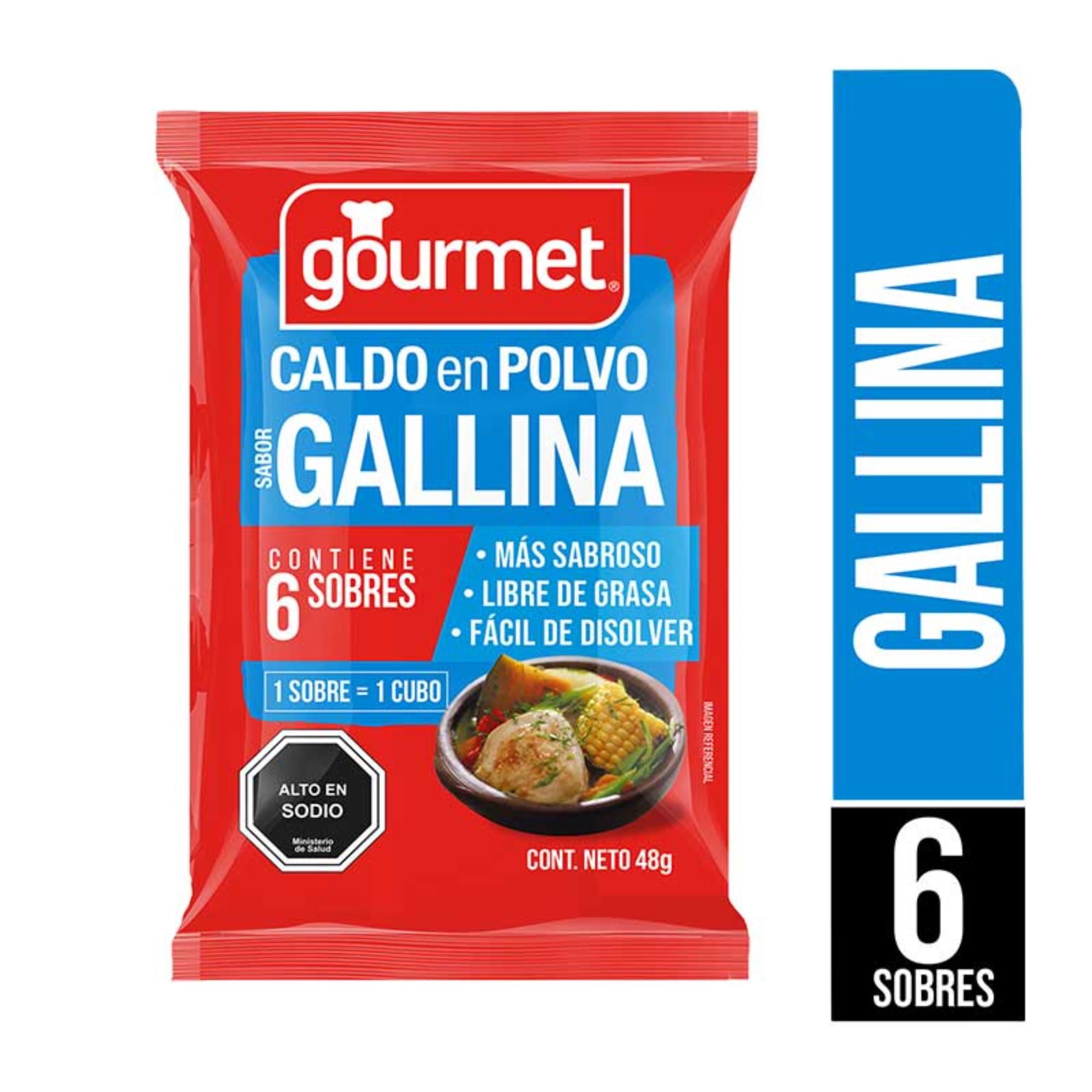 Caldo En Polvo Sabor Gallina (6 Sobres) Bolsa 48 g Gourmet