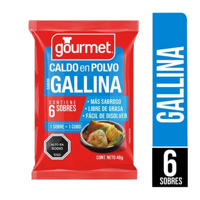 Caldo En Polvo Sabor Gallina (6 Sobres) Bolsa 48 G Gourmet