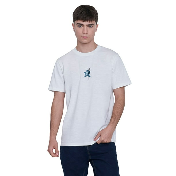 Polera Hombre Print Textura Color Blanco Corona
