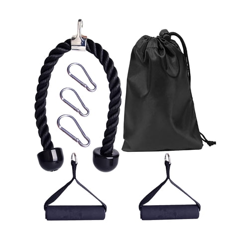 Magideal - Juego De Manijas De Ejercicio Con Cuerda Extraíble, Cuerda De Tracción Para Hacer Ejercicio, Cuerda Para Tríceps, Accesorio Para Máquina De Cable Para