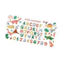 Magideal - Etiqueta De La Pared Del Alfabeto De Dinosaurio, Adorno Extraíble Diy, Decoración Impermeable, Calcomanía De Pared Para Guardería, Aula, Dormitorios,