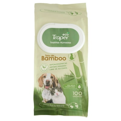 Toallitas Húmedas Para Mascotas De Bambu Eco 100 Un Traper
