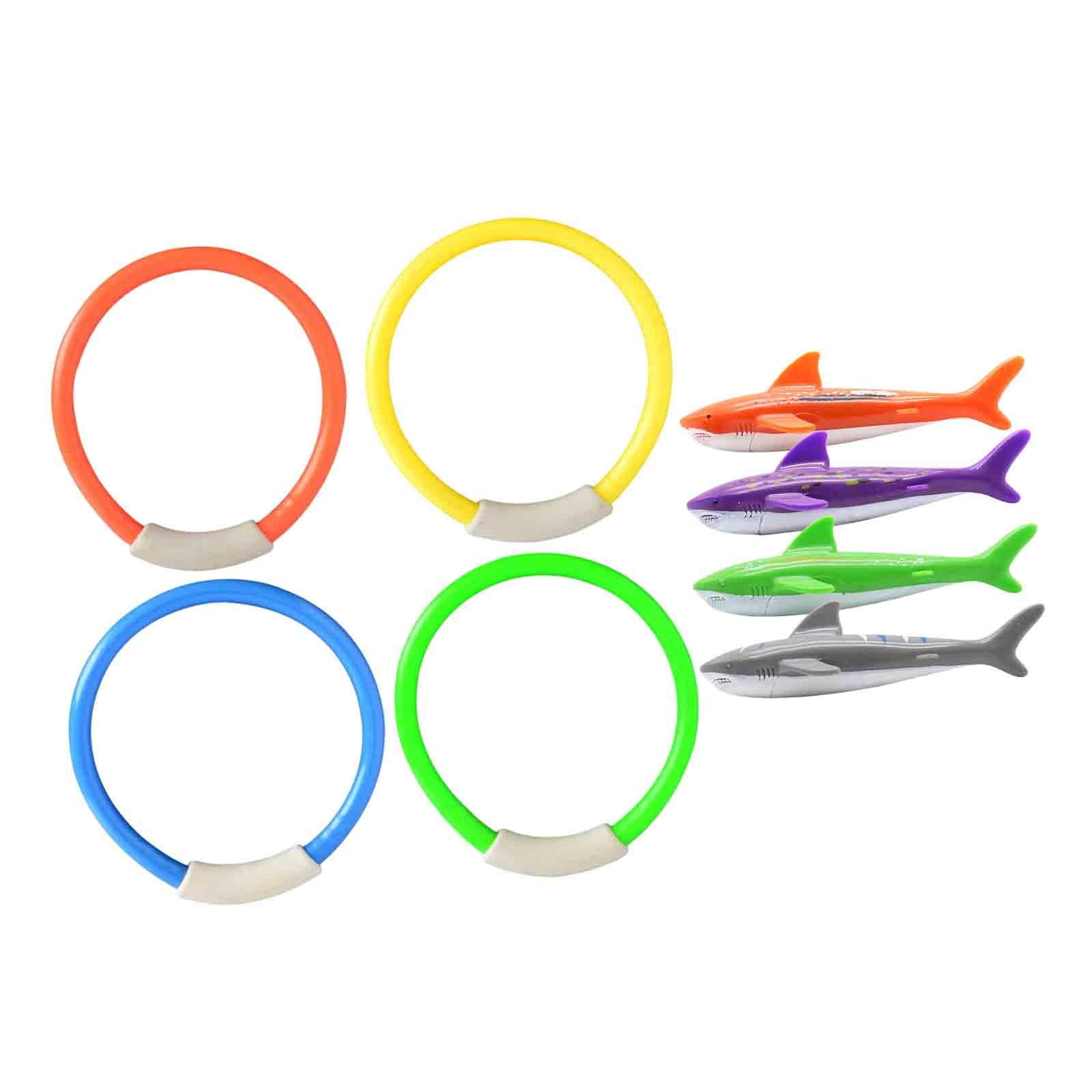 Bothyi - 8x Anillos De Peces Juguetes Divertidos Juguetes De Piscina Para Ejercicio Acuático Niñas Niños 13x4cm Estilo A