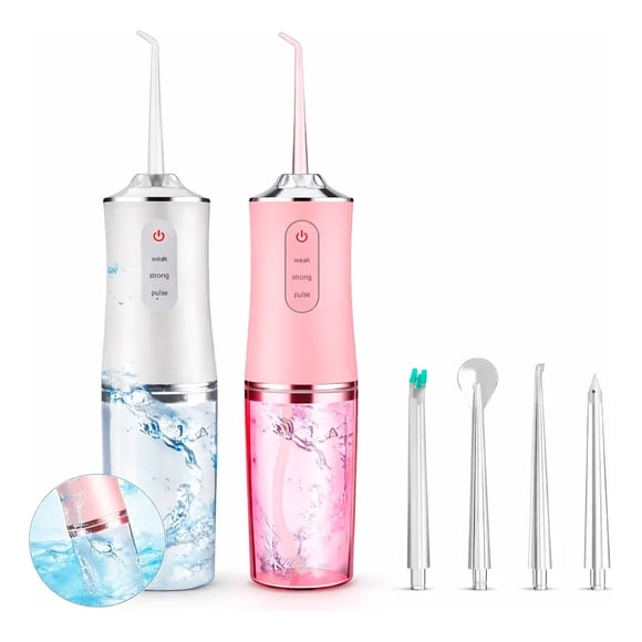 Irrigador Bucal Dental Portatil Limpiador Dientes Agua Recargable Hilo Ortodoncia Blanqueador Higiene Oral Chorro Presion Enjuague FIGOIMPORT