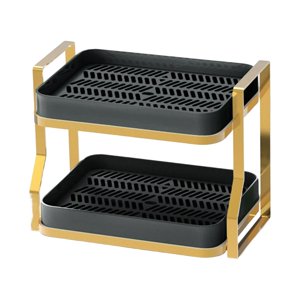 Bothyi - Estante Organizador De Encimera De Cocina De Doble Capa Con Bandeja De Drenaje Negro