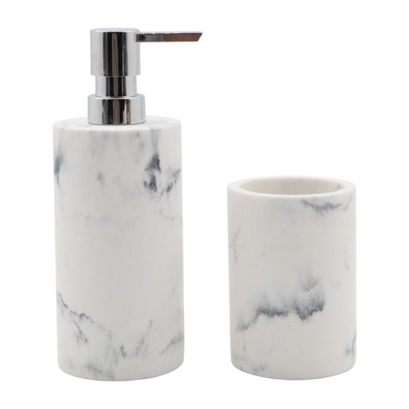 Set de baño Resina 2 Piezas Blanco 19x19 Cm