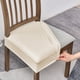 thumbnail image 1 of Xiao Hua Funda de Asiento de Silla de Comedor de Cuero Beige -6 Piezas, Banda Elástica Impermeable, Bolsillo Deslizante, Adecuada para Protección de Cocina y Comedor sin Reposabrazos, 1 of 5