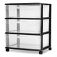 thumbnail image 1 of Carro organizador de almacenamiento HOMZ de plástico transparente de 3 niveles con cajones, 1 of 9