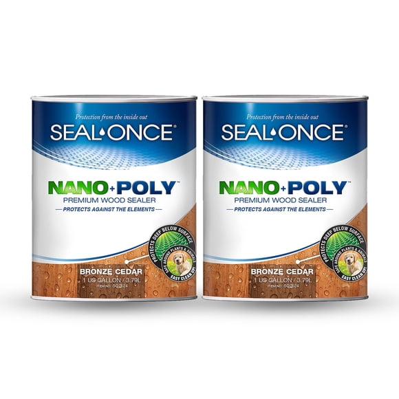 Sellador de madera Seal-Once Nano+Poly con poliuretano de 7,6 litros y bronce