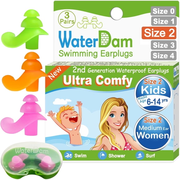 Tapones para los oídos de natación WaterDam, impermeables y ultracómodos