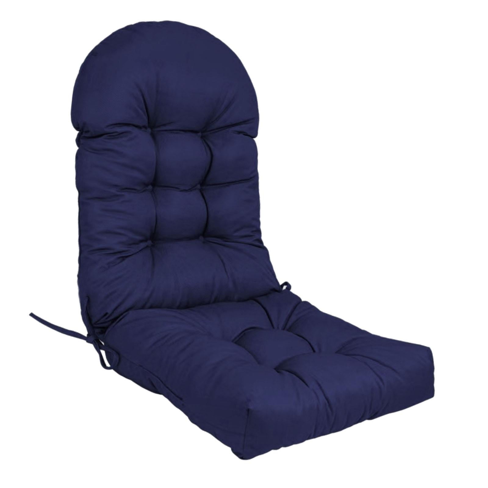 Ioensy - Cojín De Patio Con Respaldo Alto, Sólido, Para Muebles, Interior, Exterior, Mecedora, Color Azul Oscuro