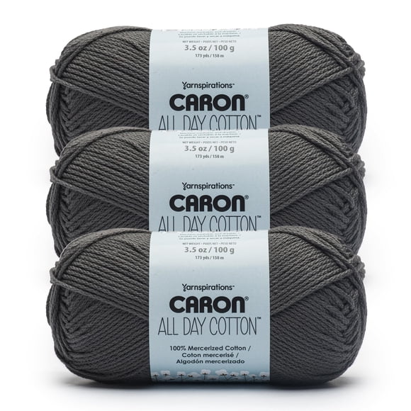 Harn Caron, algodón para todo el día, 100% algodón mercerizado, gris, 3 x 158 m
