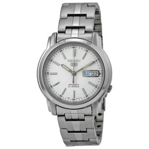 Reloj Seiko Para Hombre De Acero Inoxidable Con Esfera Blanca Automática Snkl75