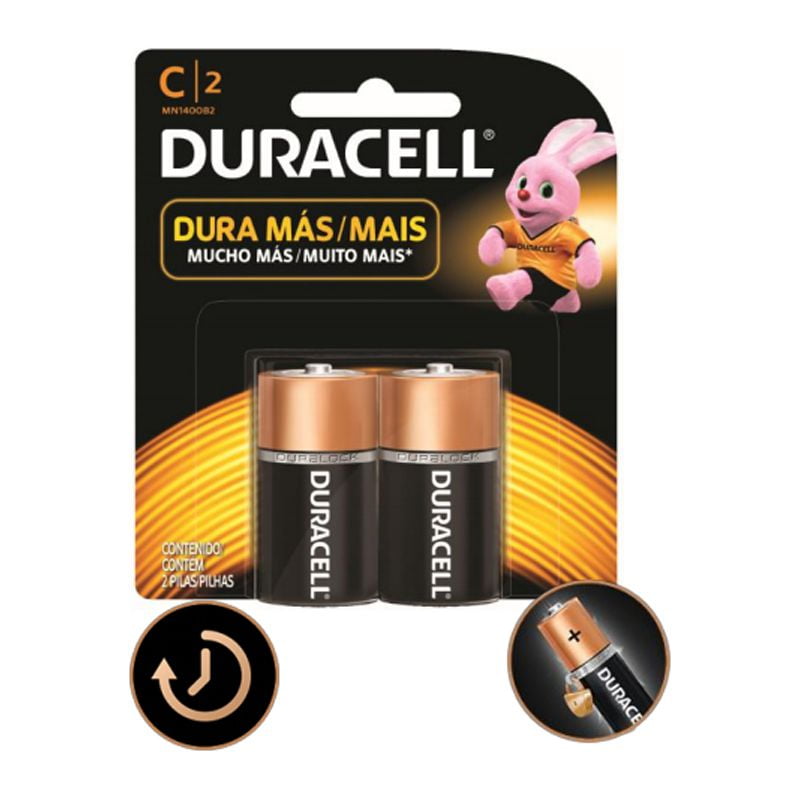 Duracell - Pila Alcalina Mediana Cb. 2un