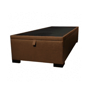 Mueblart - Base De Cama Baúl 1 Plaza Felpa Negro Con Mecanismo