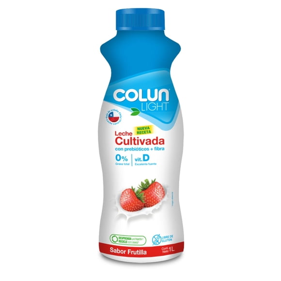 Leche cultivada light frutilla, 1 L