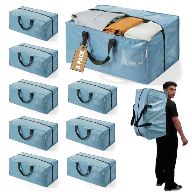 Bolsas de mudanza WORKPRO extra grandes, paquete de 8 unidades, color azul polvoriento