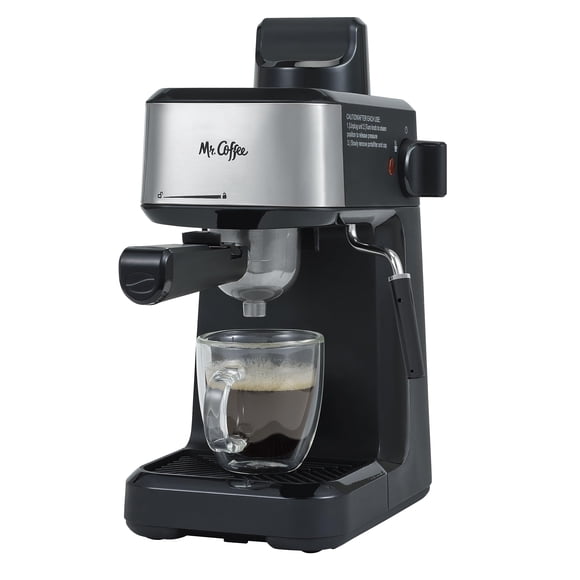 Máquina de café espresso Mr. Coffee, 4 tragos, vapor con jarra para hacer espuma