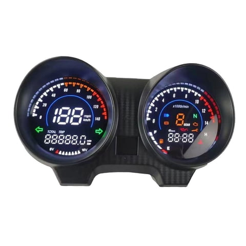 Magideal - Velocímetro Digital Para Motocicleta Con Medidor Retroiluminado, Medidor De Odómetro Para Tablero De Motocicleta Para Piezas De Brasil Cg150, Fáci V