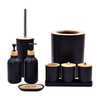 Bothyi - Juego De Accesorios De Baño, Jabonera, Soporte Para Cepillo De Dientes Para Fregadero De Tocador De Cocina, Color Negro