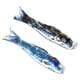 thumbnail image 1 of 25 Uds Manga De Viento Japonesa Carpa Bandera Jardín Koi Nobori Pez Vela Negro Azul, 1 of 6