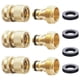 thumbnail image 1 of Conector para manguera de jardín HQMPC de latón macizo de 3/4" - 3 juegos, 1 of 8