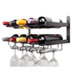 thumbnail image 3 of Rack de Almacenamiento de Vino Estante Flotante 2 niveles Soporte para Botellas de Vino y Copas, 3 of 7
