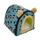 thumbnail image 1 of Casa Para Mascotas Plegable Camas Para Perros Convertibles Para Perros Pequeños Con Cojín Lavable Azul 26x26x26cm, 1 of 5
