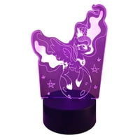 Lelumania - Lampara Ilusion 3D Unicornio En El Mundo De 7 Colores, Base Touch