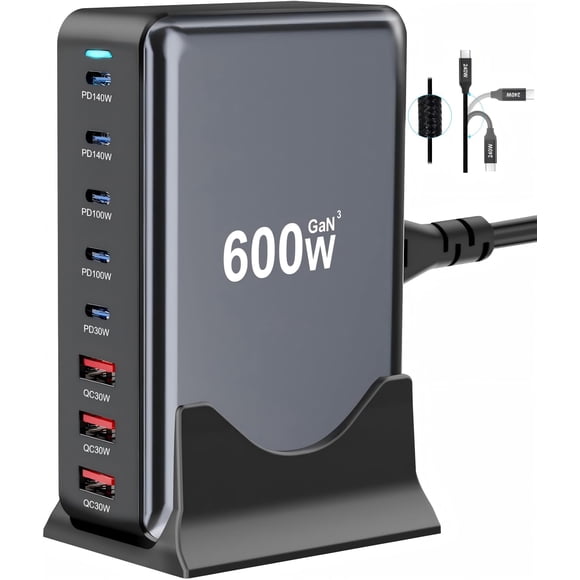 Cargador LMSEP 600W de 8 puertos USB-C GaN III Fast