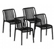 thumbnail image 1 of Pack 4 Sillas France Negra de Polipropileno para Comedor o Terraza, 1 of 8