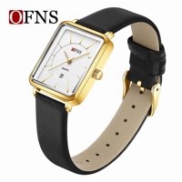 Explojoy Reloj De Cuarzo De Lujo Para Mujer – Esfera Cuadrada Impermeable, Función De Calendario, Correa De Cuero O Acero De Moda