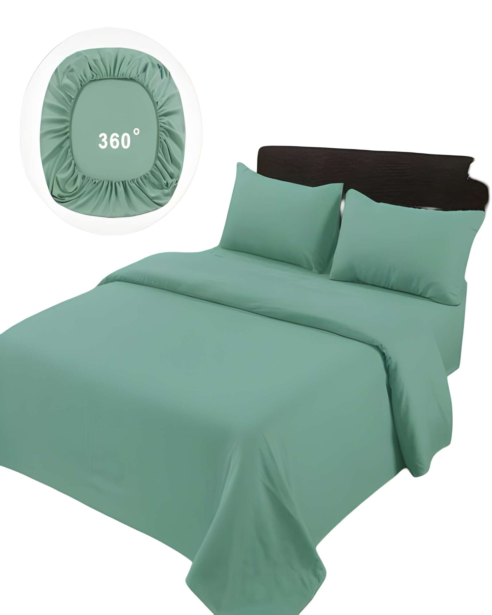 Genérico - Juego De Sabanas De 500 Hilos King Verde Claro