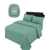 Genérico - Juego De Sabanas De 500 Hilos King Color Verde Claro