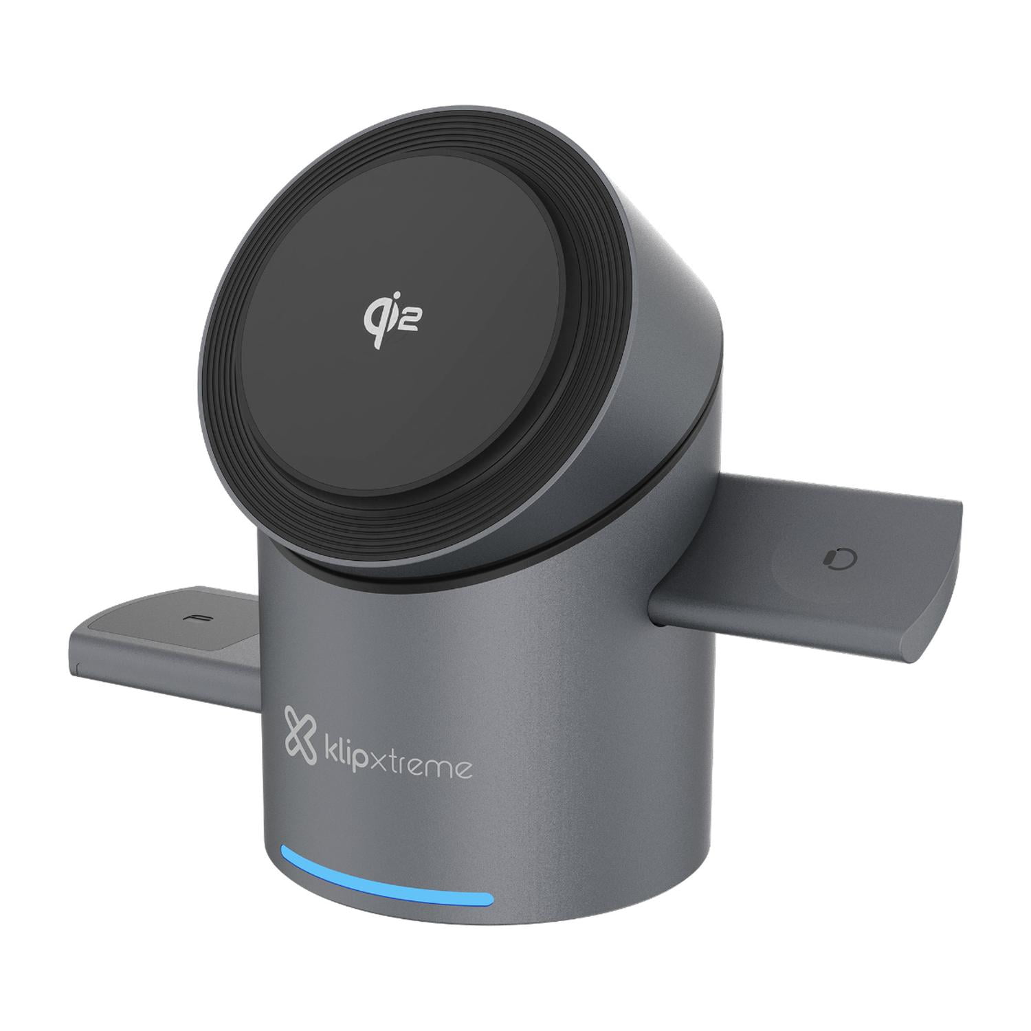 Klip Xtreme - Kx Charger Wireless 3 In 1 Smartphone-tws Earbuds Case-applewatch Auto-rotation