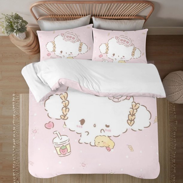 Cogimyun 3-Piece Bedding Set For Kids Boys Girls Adult Cartoon Warm Cute Fashion Holiday Present Gift Bed Sheets