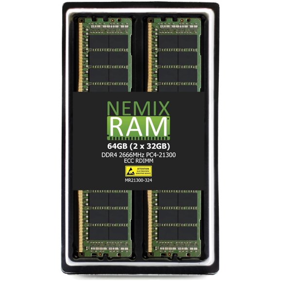 Kit de memoria RAM NEMIX 64 GB DDR4 2666 MHz ECC RDIMM
