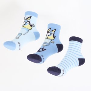 Tripack Calcetines Niño Celeste Rayas Bluey