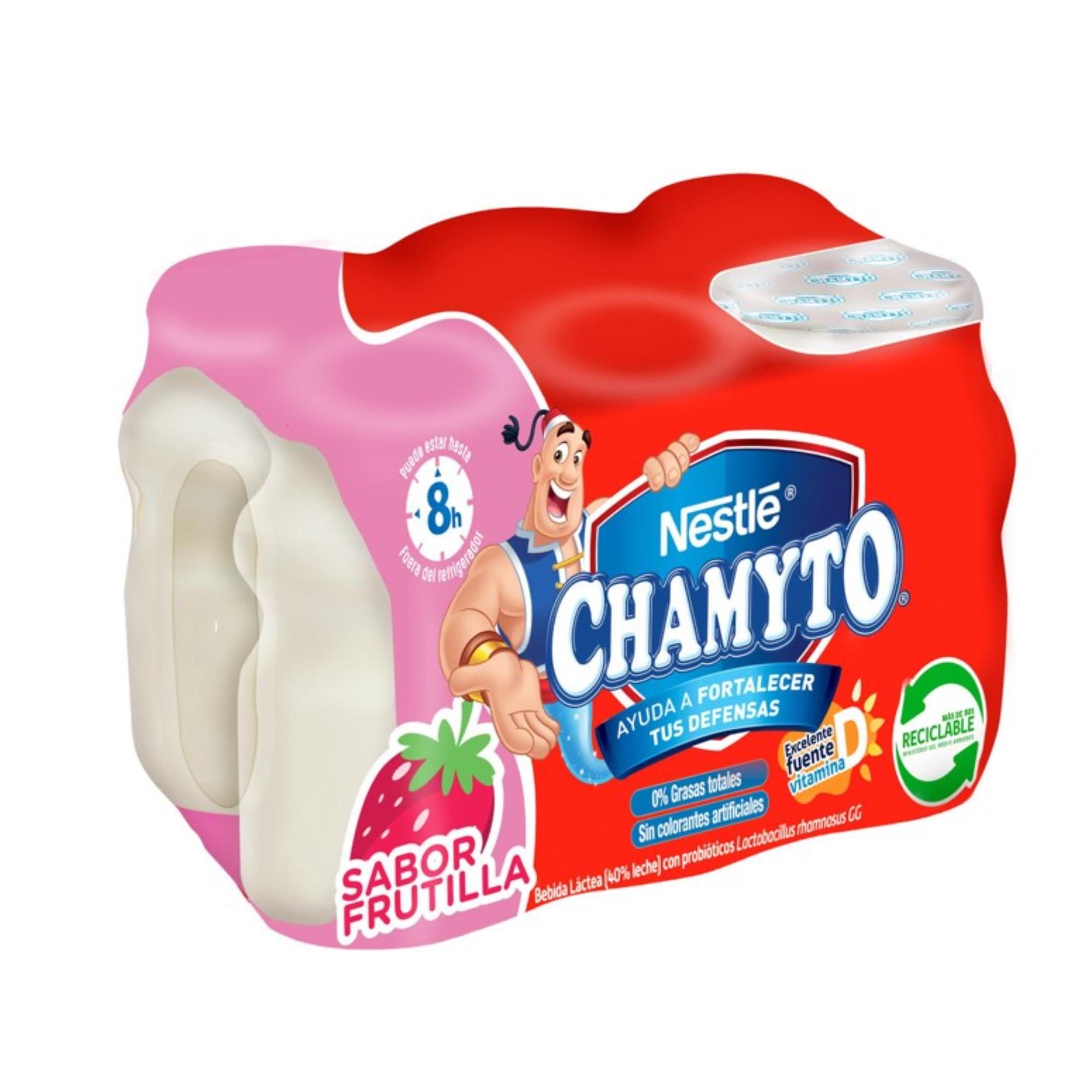 Yoghurt Probiótico Frutilla Multipack 80ml Chamyto