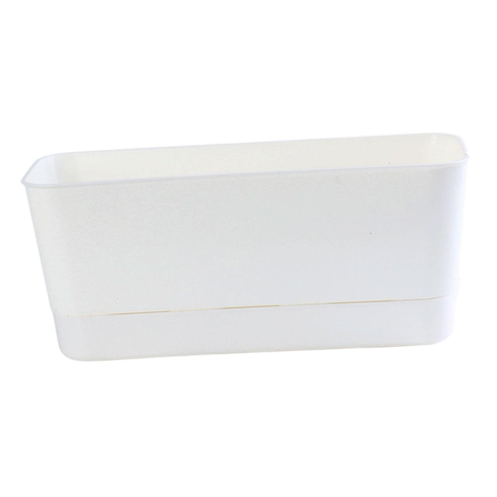 Magideal - Caja De Ventanas Sembradora Rectángulo Flower Pot Verduras Multifuncionales Contenedor De Cultivo De Cultivo Platillo Adjunto Para Alféizar De Jardín Blanco