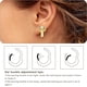 thumbnail image 5 of Pendientes de aro con lazo, pendientes de lazo dorado, minimalistas, elegantes, con lazo de cinta, pequeños aros Huggie, joyería de moda, regalo para mujeres y niñas., 5 of 7