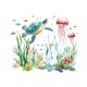thumbnail image 4 of 2 Pegatinas De Pared Con Dise?o De Tortuga Y Algas Marinas Para Ba?o., 4 of 5