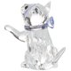 thumbnail image 2 of Figura de cristal transparente con diseño de gatito de Swarovski y cuello color lavanda, 2 of 2